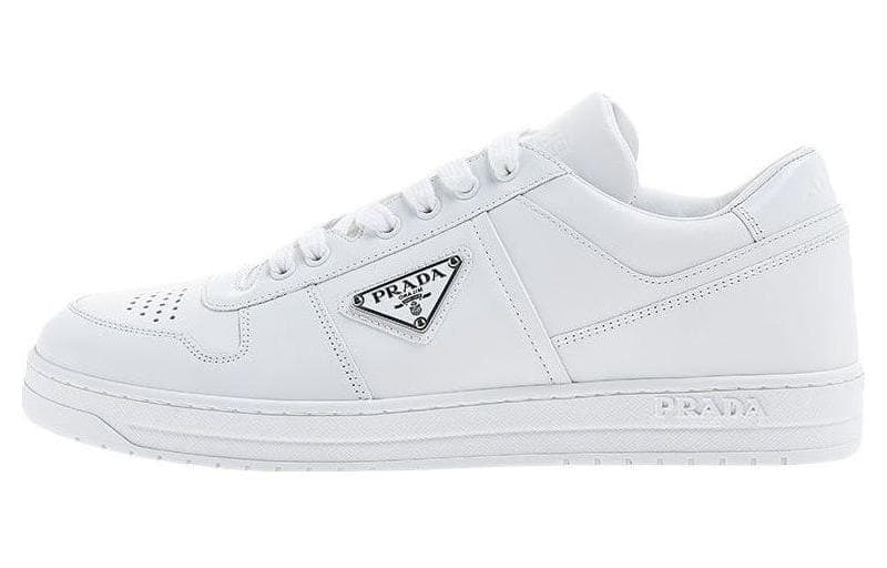 PRADA Skateboard Shoes Men Low Top White