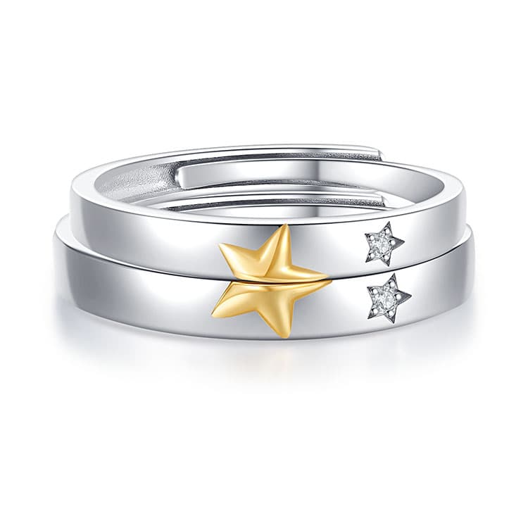 Поздравительная открытка унисекс с изящными серебряными кольцами FireMonkey S999 на заказ