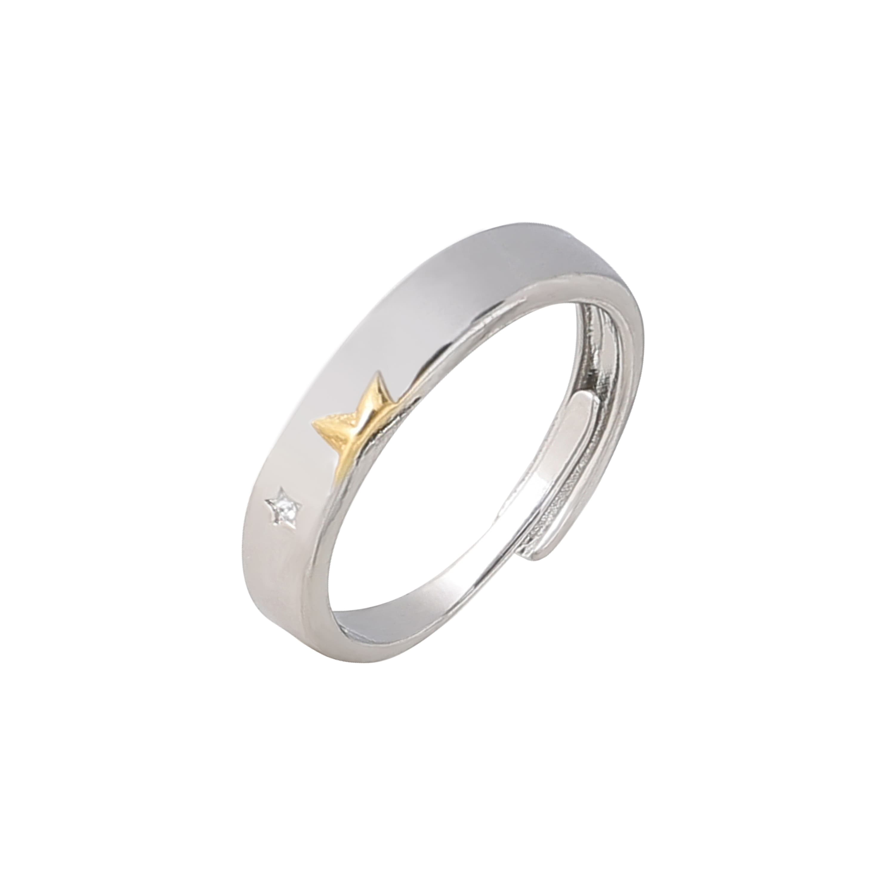 Поздравительная открытка унисекс с изящными серебряными кольцами FireMonkey S999 на заказ