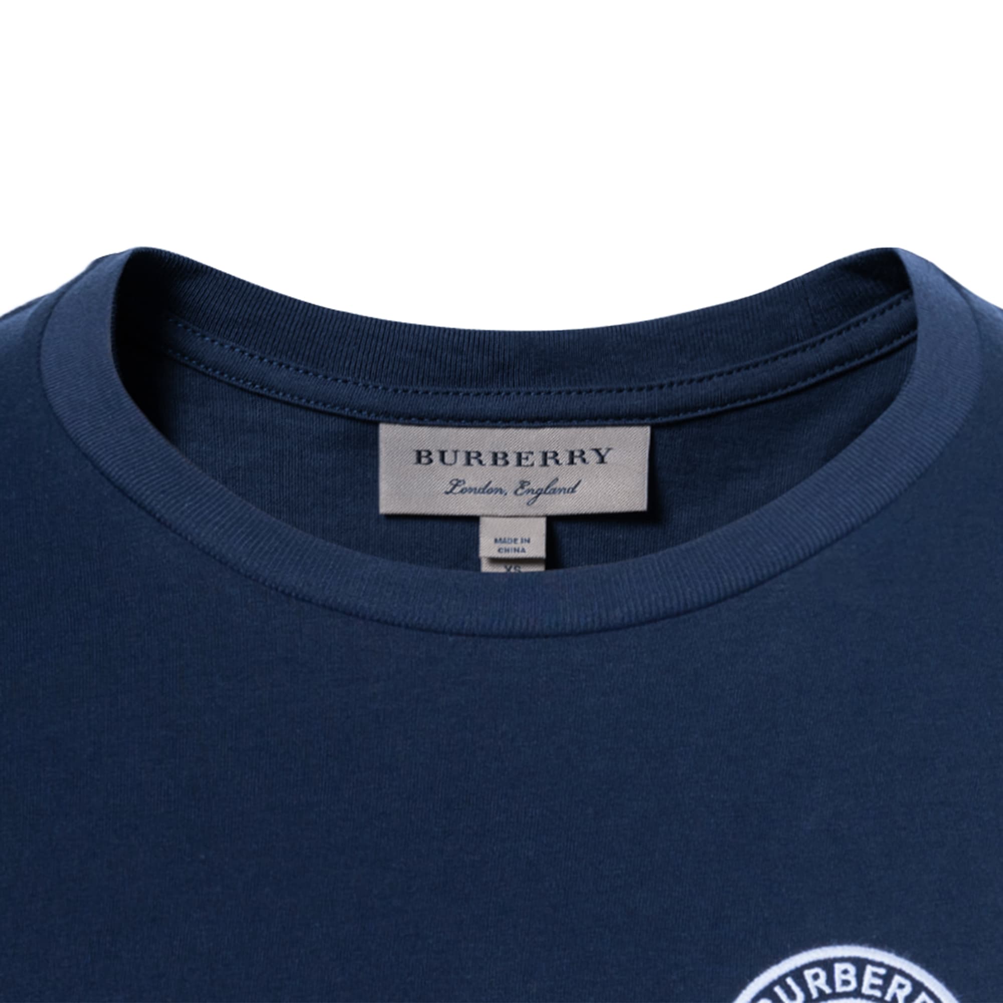 Хлопковая футболка с длинными рукавами и вышитым логотипом Burberry