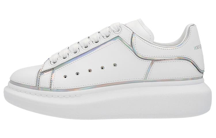 Alexander McQueen Oversized White Silver Hologram Trim