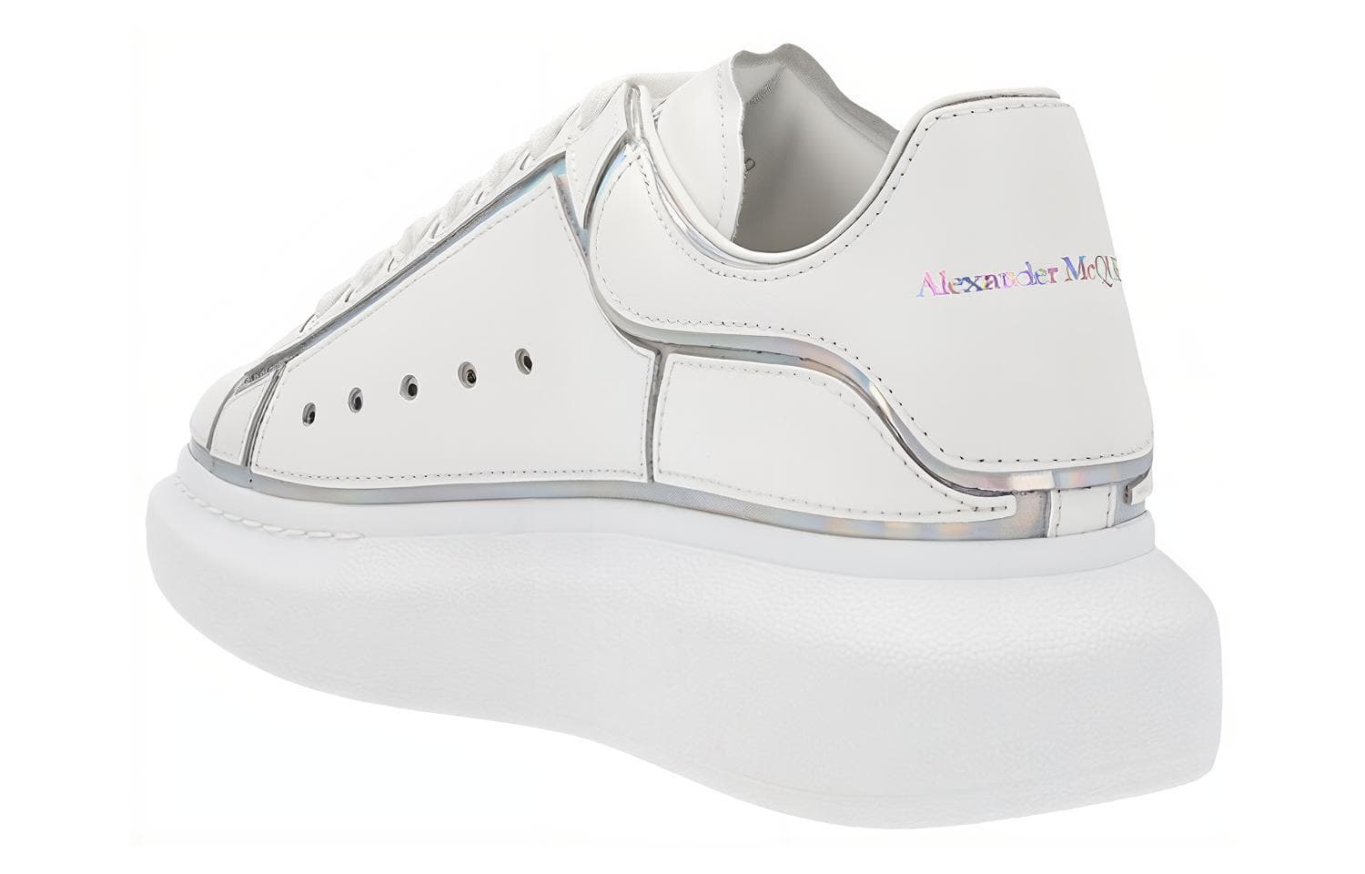 Крупная белая серебряная голограмма Alexander McQueen