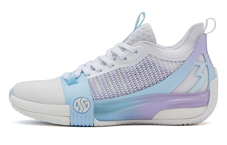 361° Chan 3 MOD Ice Blade Durable Breathable Mid-Top Basketball Shoes Women's White Blue