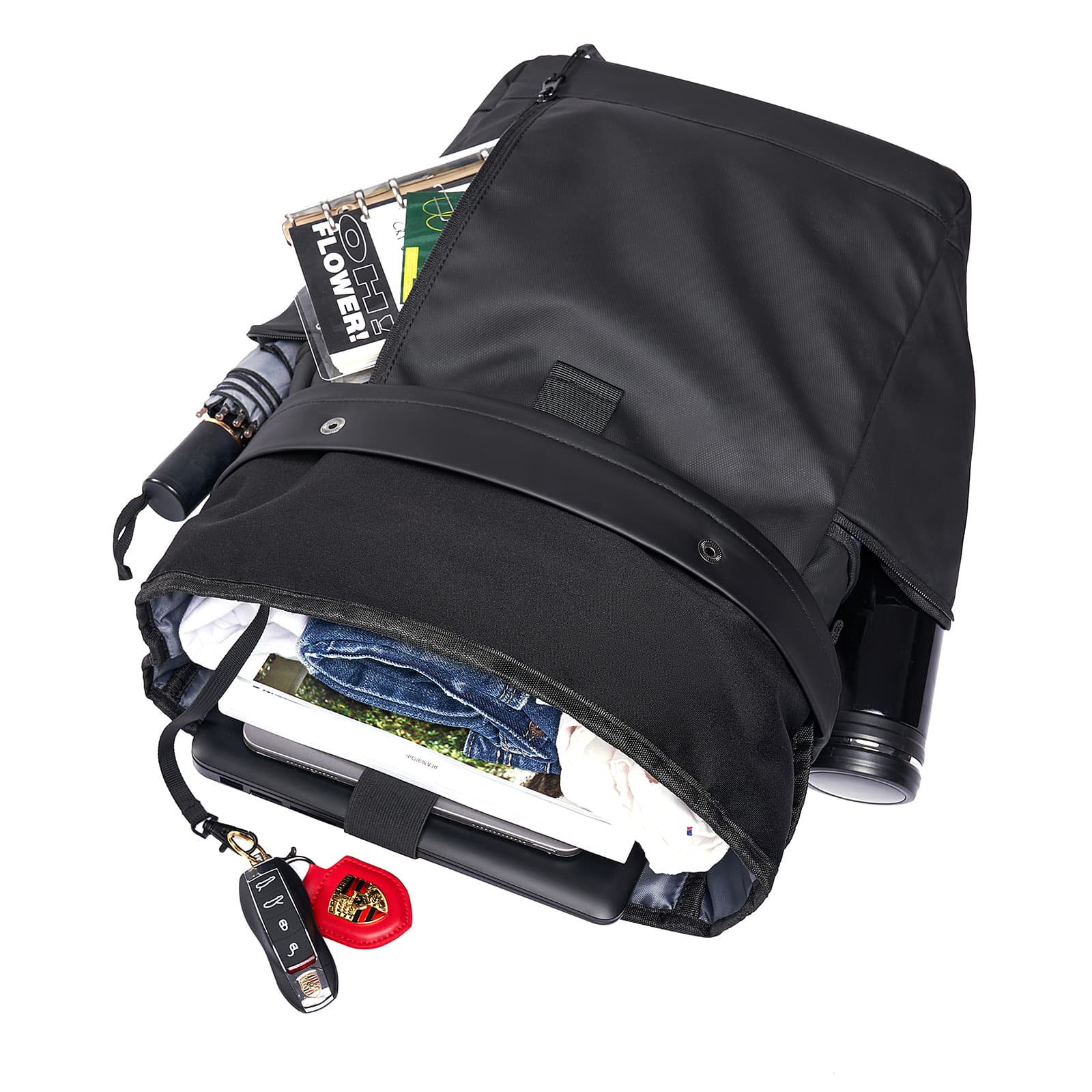 TANGCOOL Мужской рюкзак из нейлоновой ткани большого размера, черный