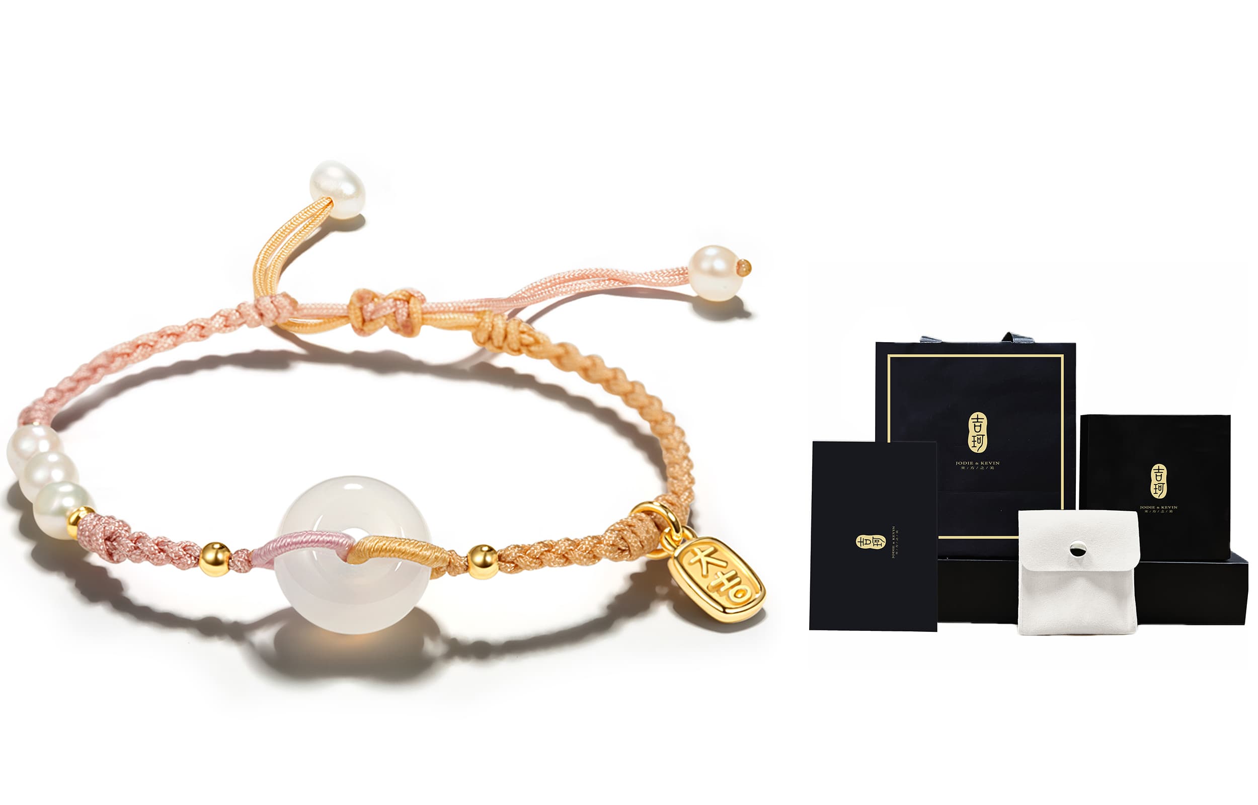 Браслеты Jodie&Kevin с белым агатом унисекс