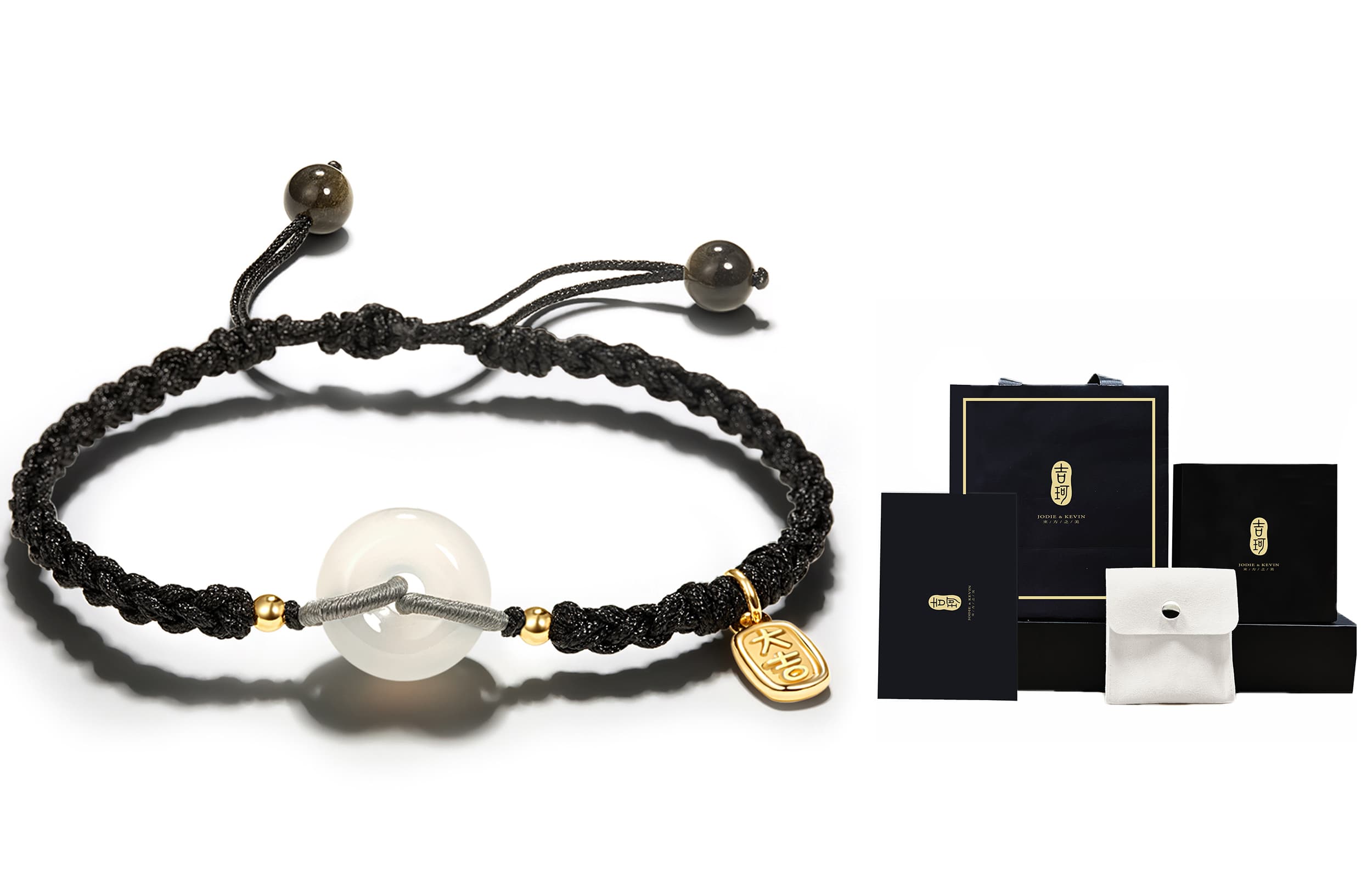 Браслеты Jodie&Kevin с белым агатом унисекс