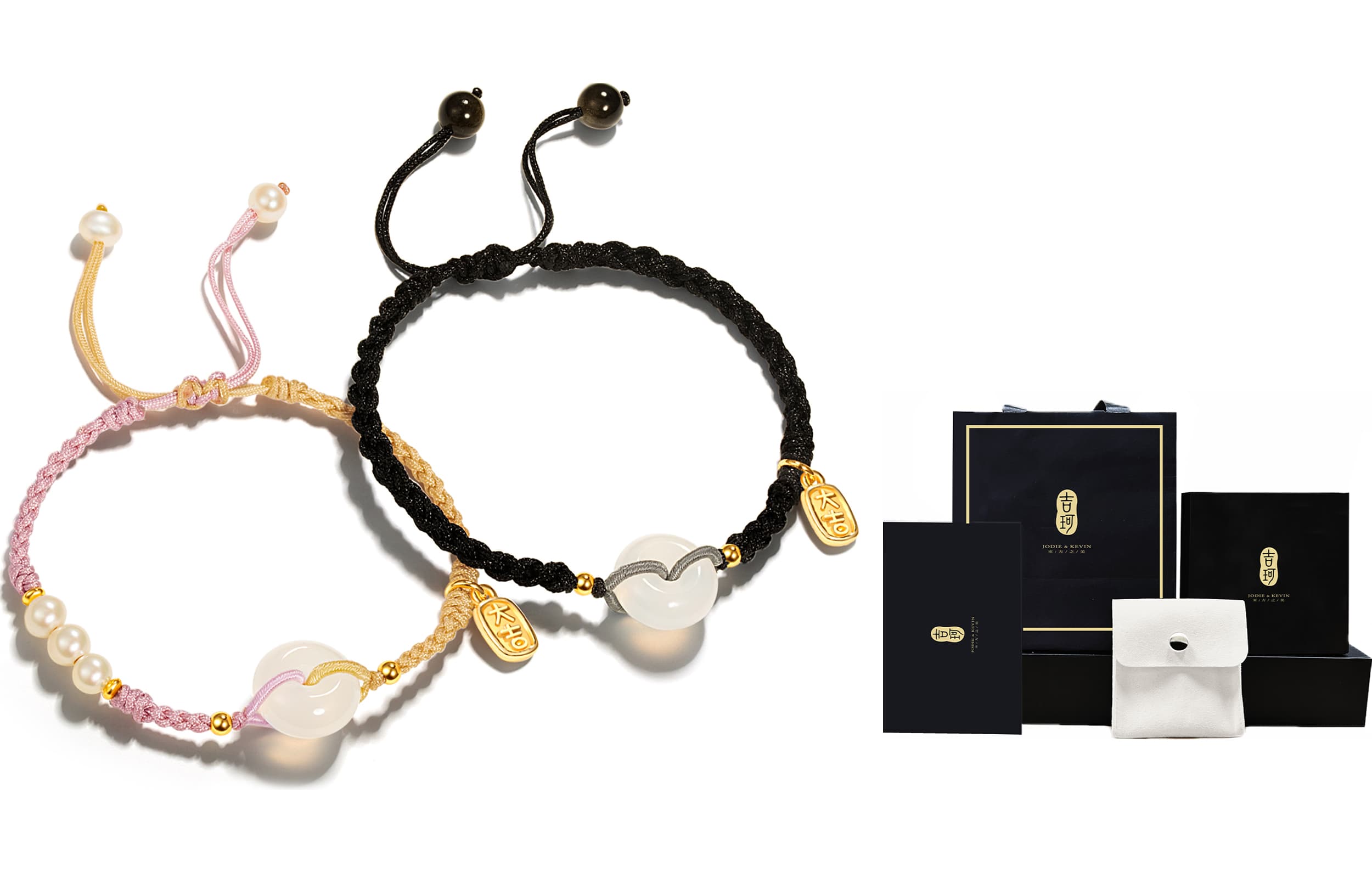 Jodie&Kevin White Agate Bracelets Unisex