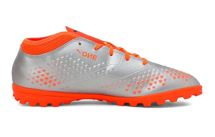 Детские футбольные бутсы PUMA One 4 Mid Top Оранжевый Серебристый