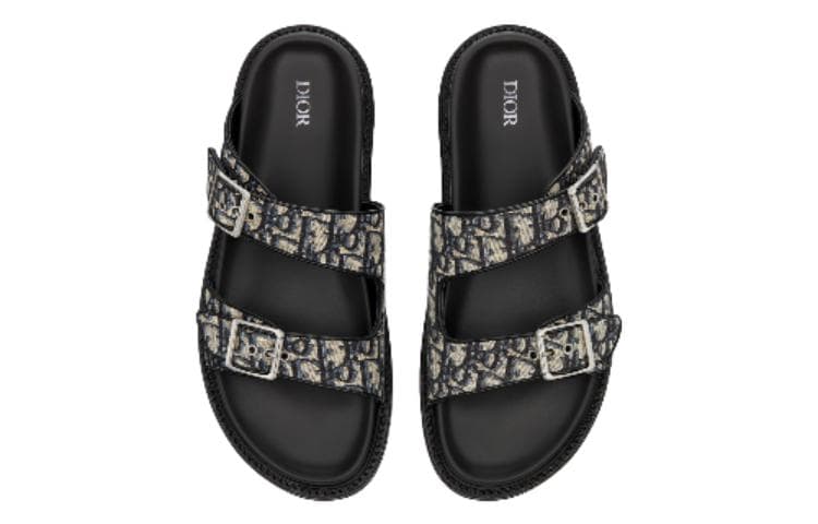 DIOR Aqua Sandal Бежевый черный DIOR Oblique Жаккардовый