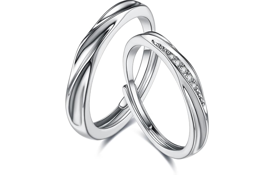 Кольца CIROCCO с инкрустацией цирконом, подарочная коробка унисекс