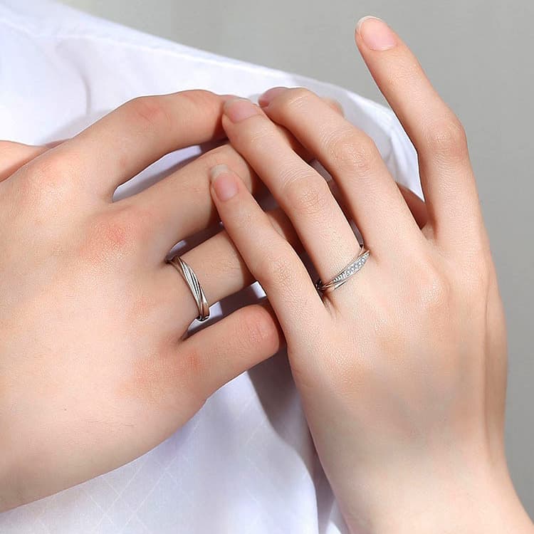 Кольца CIROCCO с инкрустацией цирконом, подарочная коробка унисекс