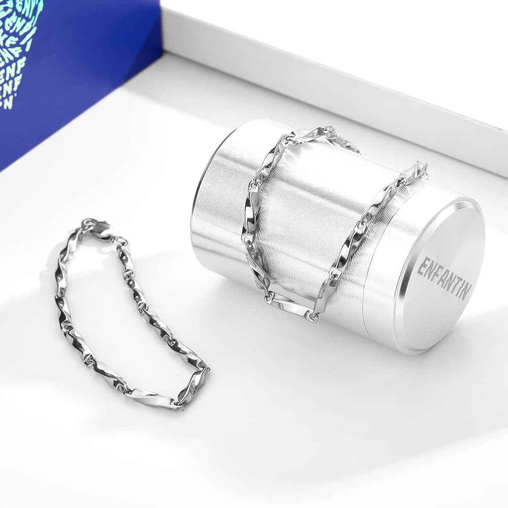 ENFANTIN Браслеты из титановой стали унисекс, серебро