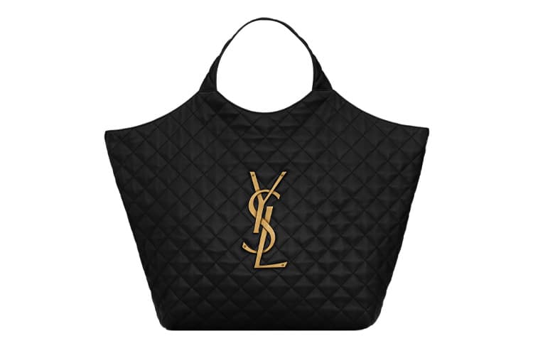 SAINT LAURENT Icare Maxi Shopping Bag Quilted Lambskin Black