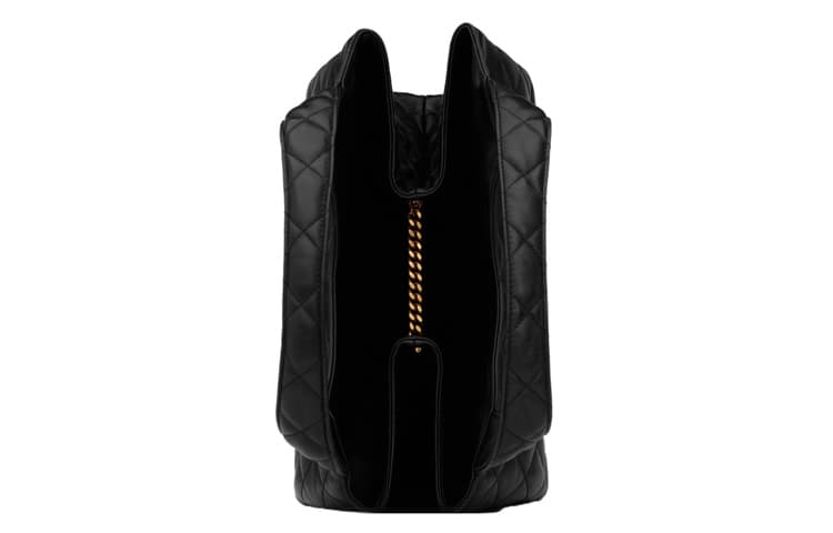 Сумка-шоппер SAINT LAURENT Icare Maxi из стеганой кожи ягненка, черная