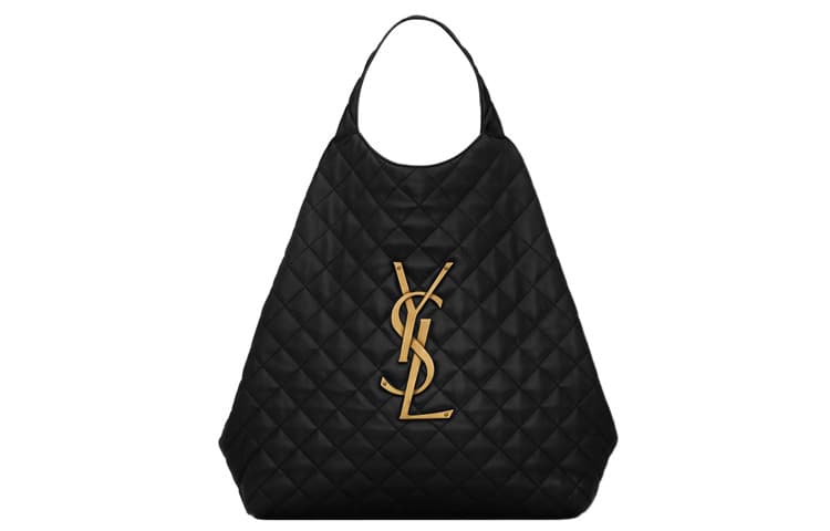 Сумка-шоппер SAINT LAURENT Icare Maxi из стеганой кожи ягненка, черная