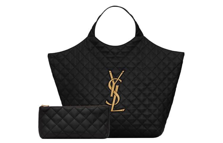 Сумка-шоппер SAINT LAURENT Icare Maxi из стеганой кожи ягненка, черная