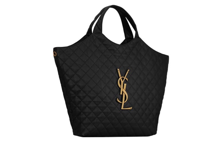 Сумка-шоппер SAINT LAURENT Icare Maxi из стеганой кожи ягненка, черная