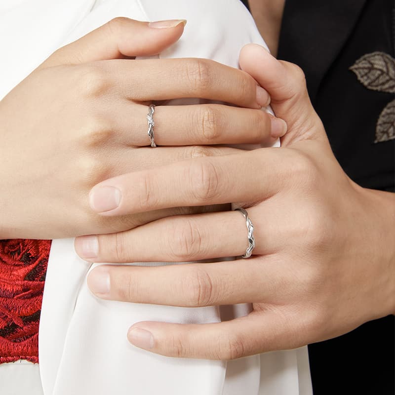 SOFTDORA S925 Серебряный комплект с бриллиантами Пара колец унисекс