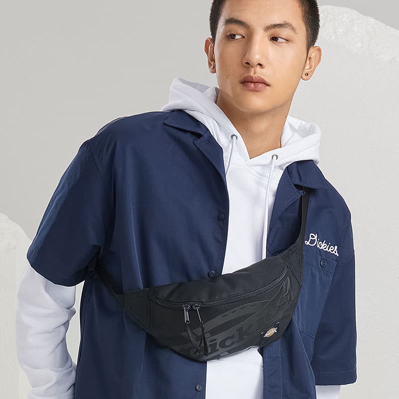 Поясная сумка Dickies из полиэстера, стандартная, унисекс, черная