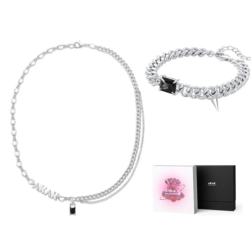 Ожерелья из сплава AKAK Унисекс Серебристый Белый