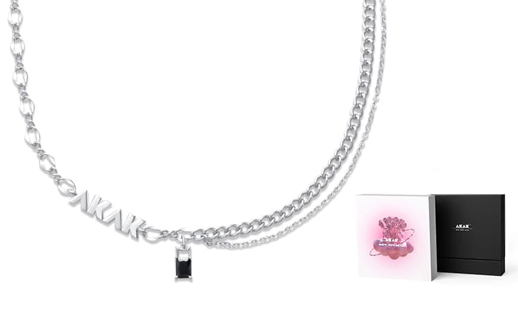 AKAK Alloy Necklaces Unisex Silver White