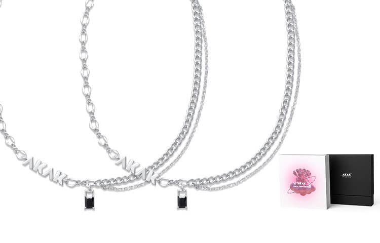 Ожерелья из сплава AKAK Унисекс Серебристый Белый