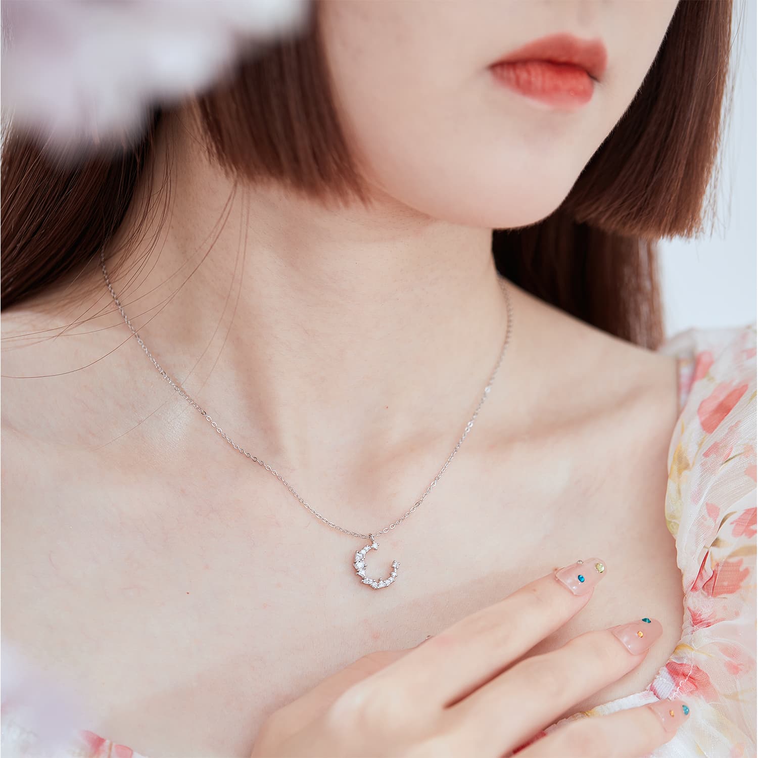 Zeroline S925 Серебро/Сплавное Ожерелье-Цепочка Ключицы Женское Серебро