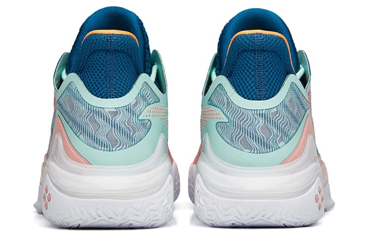 Anta Shock Wave 4 Амортизирующие противоскользящие и износостойкие баскетбольные кроссовки среднего размера с поддержкой покрытия Белый Синий Розовый