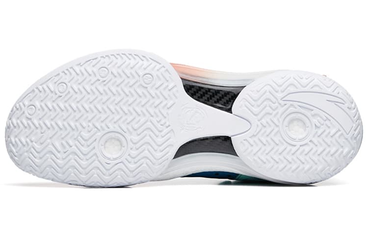 Anta Shock Wave 4 Амортизирующие противоскользящие и износостойкие баскетбольные кроссовки среднего размера с поддержкой покрытия Белый Синий Розовый