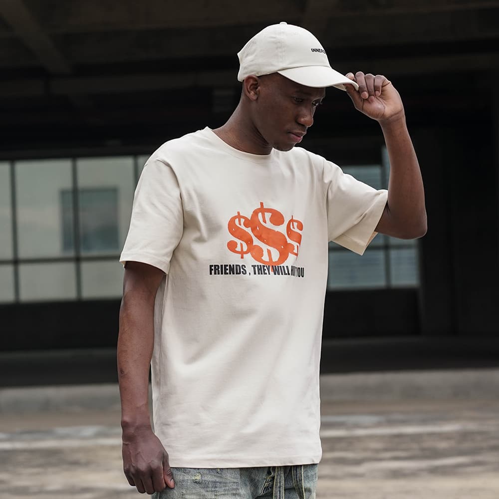 VLONE Футболка унисекс Бежевый Оранжевый