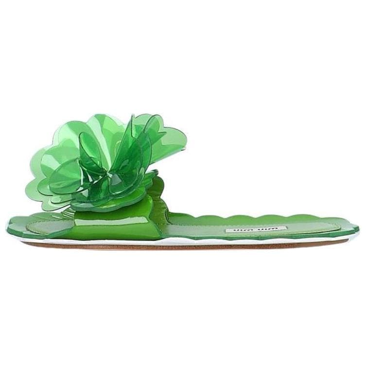 MIU MIU Slide Slippers Women's Green