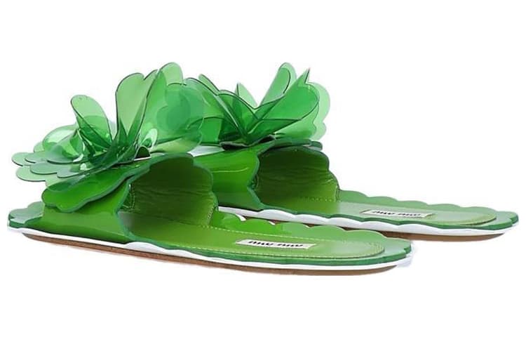 MIU MIU Шлепанцы женские зеленые