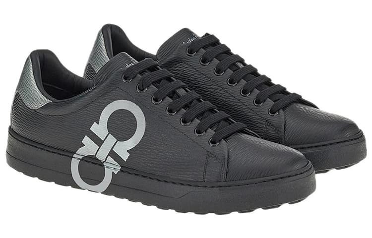 FERRAGAMO Низкие кеды Gancini с логотипом