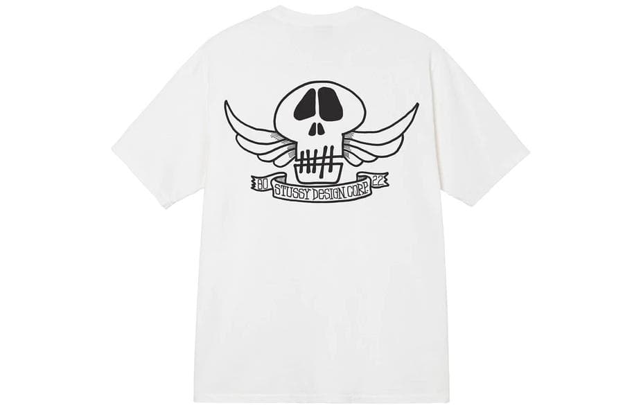 Футболка Stussy Skull Wings, окрашенная пигментом