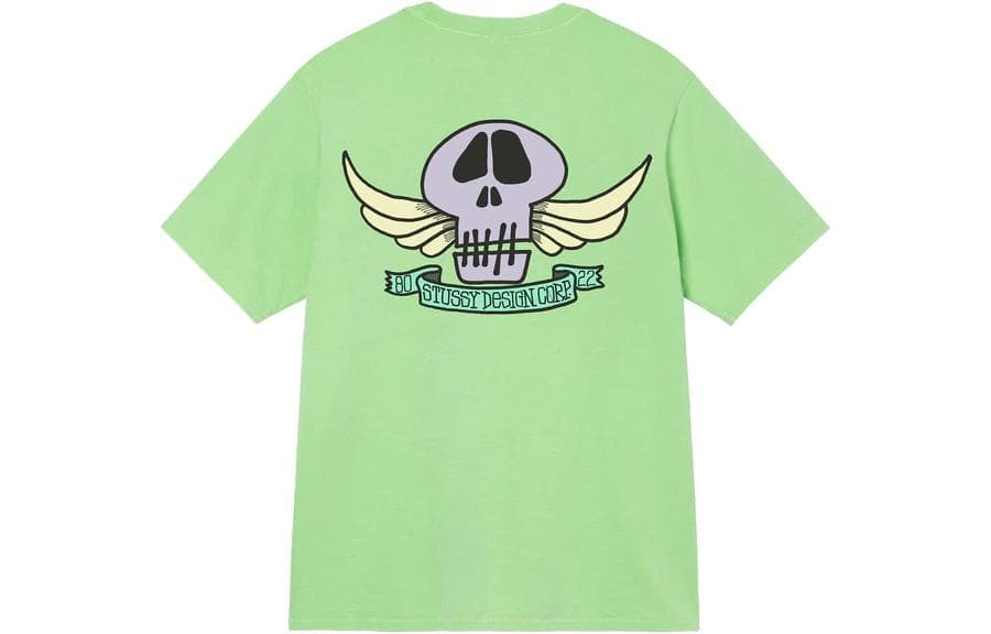 Футболка Stussy Skull Wings, окрашенная пигментом