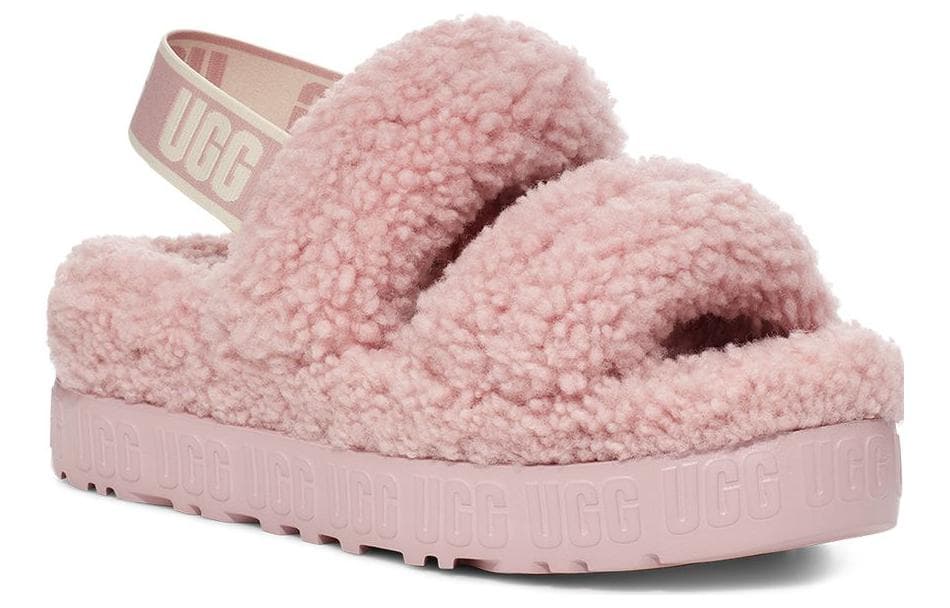 UGG Oh Fluffita Fuzzy Тапочки женские розово-серые