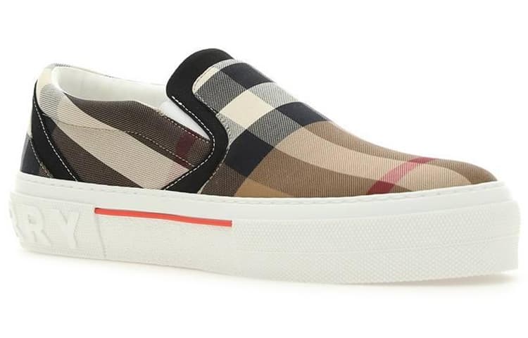 Слипоны в клетку Burberry Exaggerared Березового цвета