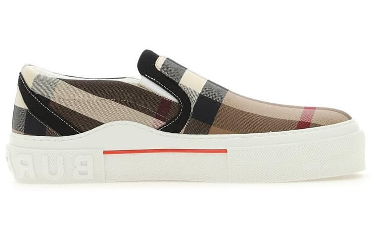 Слипоны в клетку Burberry Exaggerared Березового цвета