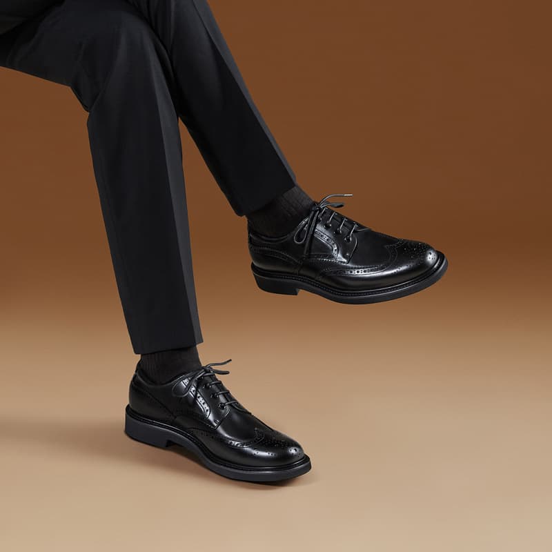 THOM WILLS Британские деловые повседневные туфли дерби из телячьей кожи Классические туфли мужские черные