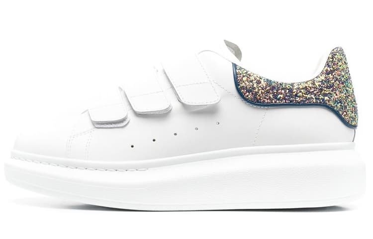 Alexander McQueen Oversized Triple Strap Sneaker 'White Glittered' Women's