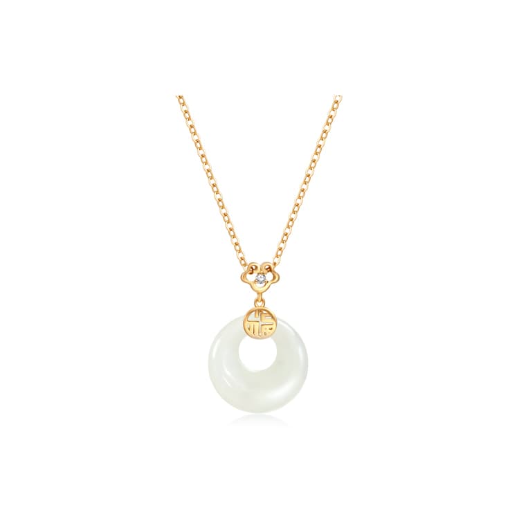 Ожерелье FANCI из стерлингового серебра 925 пробы, бледно-зеленовато-белый нефрит, женское