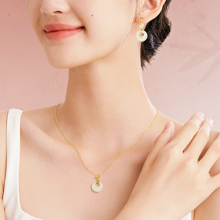 Ожерелье FANCI из стерлингового серебра 925 пробы, бледно-зеленовато-белый нефрит, женское