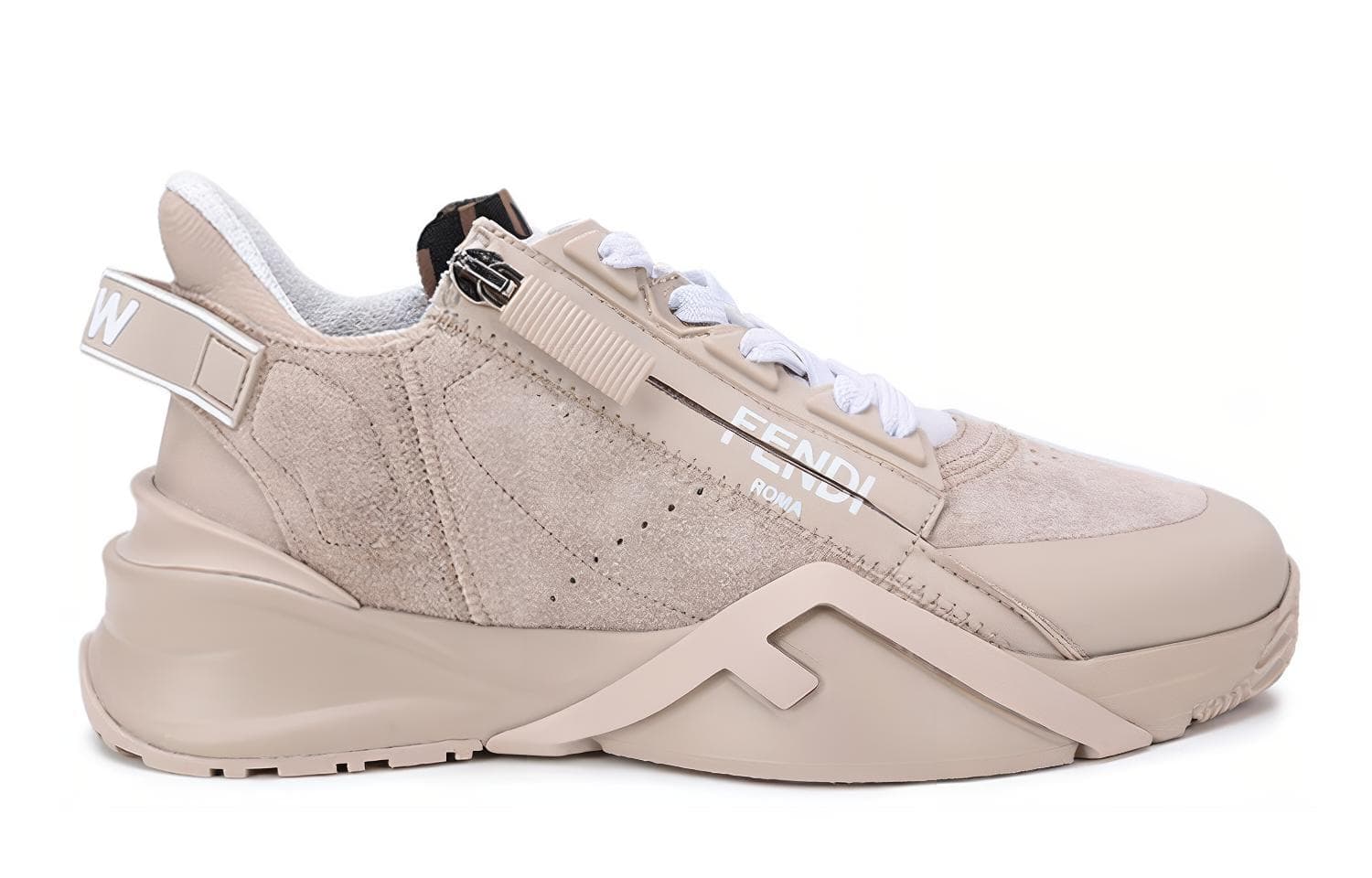 Женские кроссовки FENDI Flow Low, телесный розовый