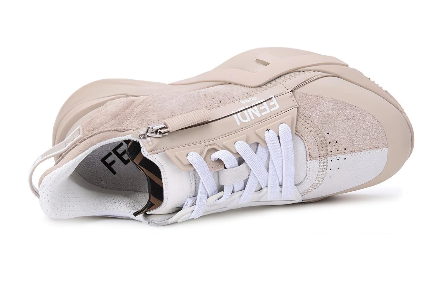 Женские кроссовки FENDI Flow Low, телесный розовый