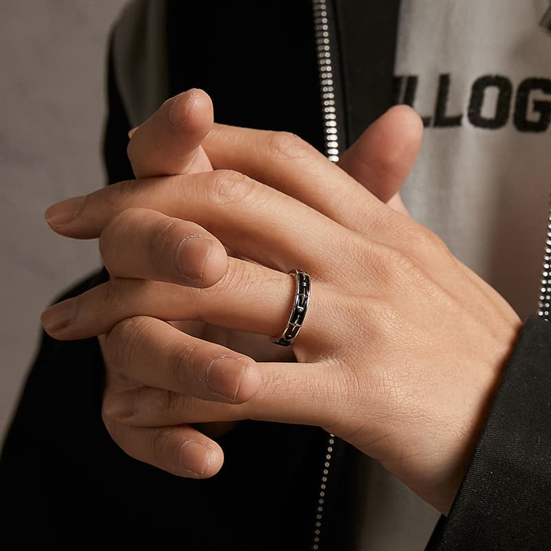 Кольца YINCHIE из стерлингового серебра 925 пробы мужские черные