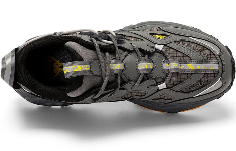 Противоскользящие и износостойкие низкие кроссовки Kappa на массивной подошве унисекс, оттенок серовато-черный