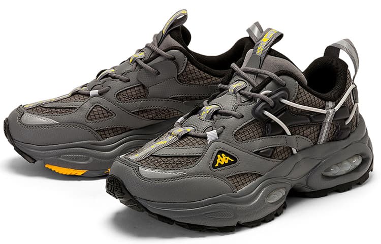 Противоскользящие и износостойкие низкие кроссовки Kappa на массивной подошве унисекс, оттенок серовато-черный