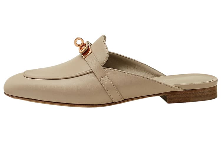 HERMES Oz Closed Toe Slippers Women's Milk Tea Gray