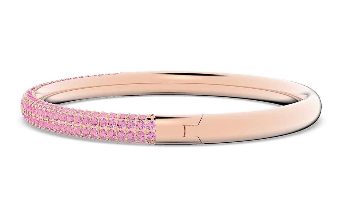 Женские браслеты Swarovski с покрытием из розового золота и искусственными кристаллами, розовые