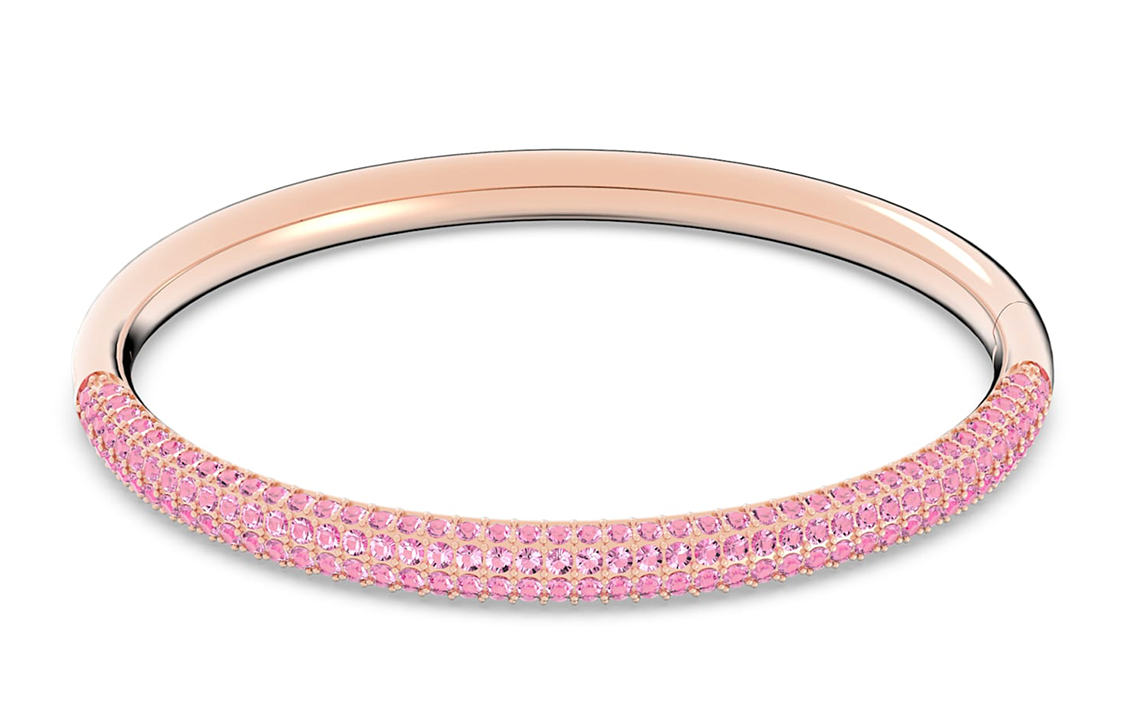 Женские браслеты Swarovski с покрытием из розового золота и искусственными кристаллами, розовые